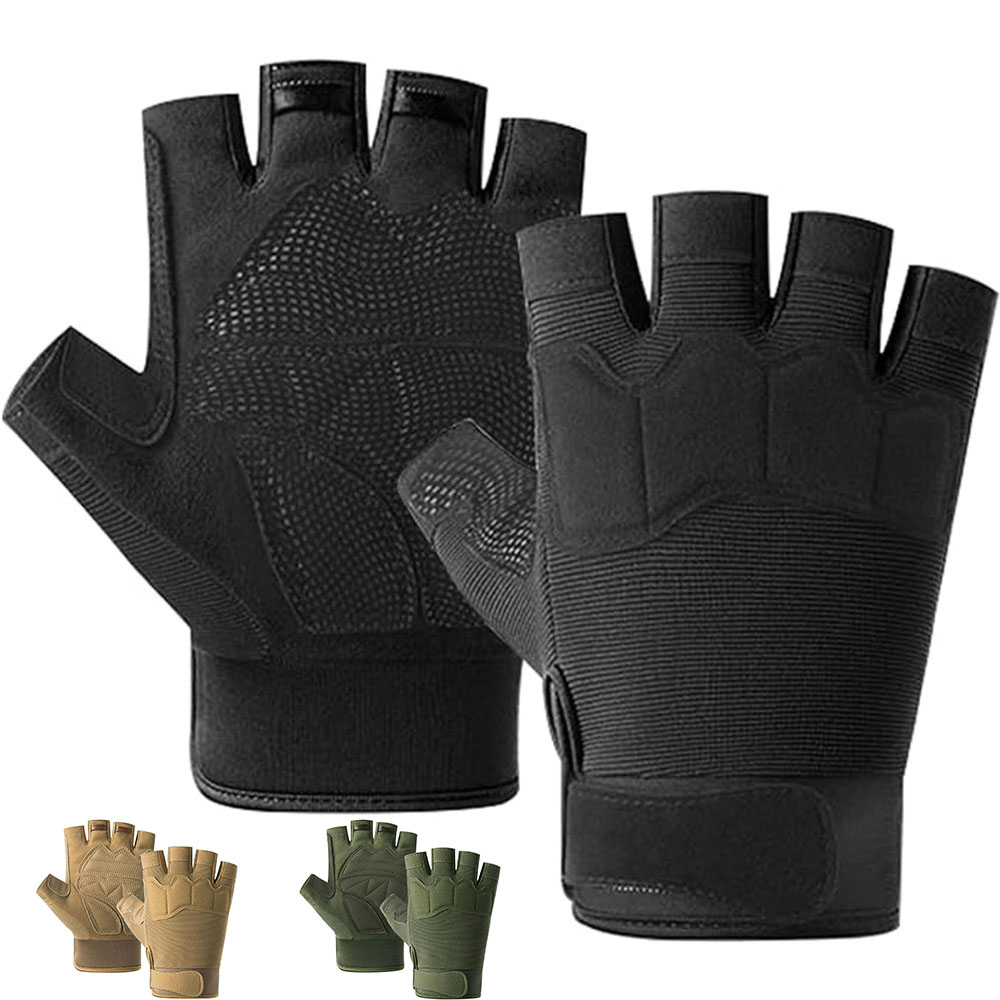 Cycling Glove Padded - Fingerless Tactical Gloves Padded Lightweight Breathable