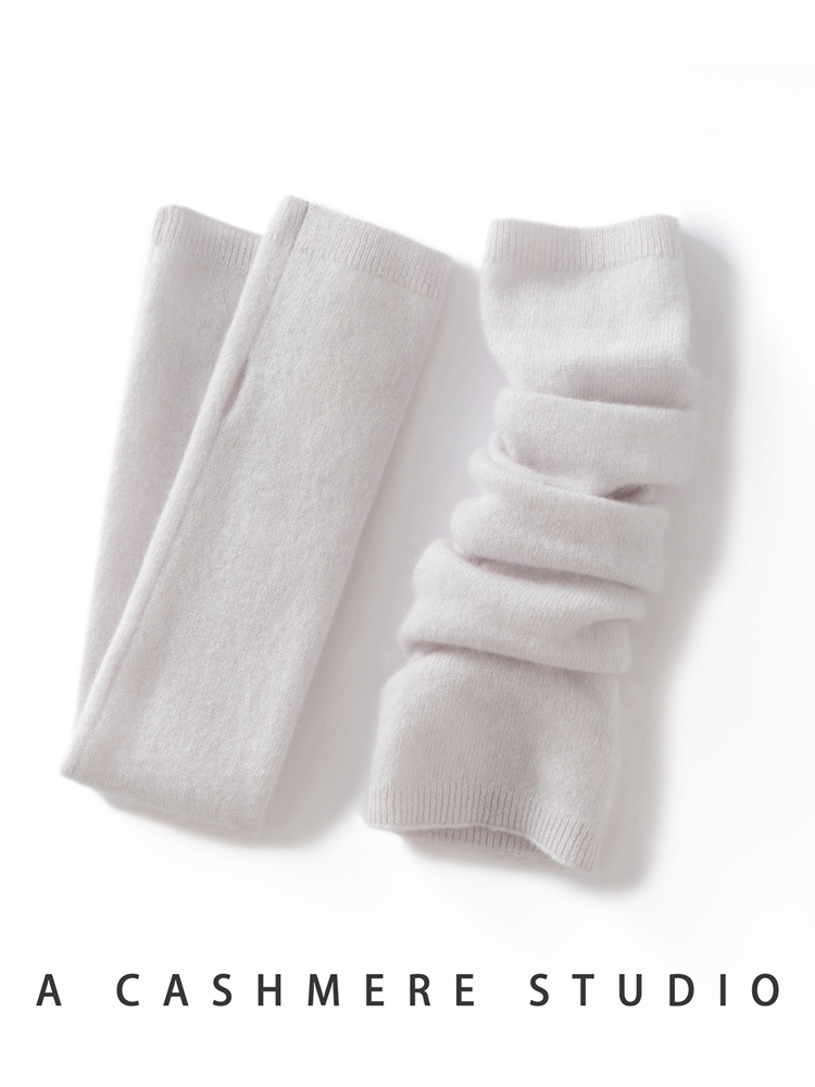 Fingerless Glove Knit - 100% Cashmere Arm Sleeves Women's Lengthened