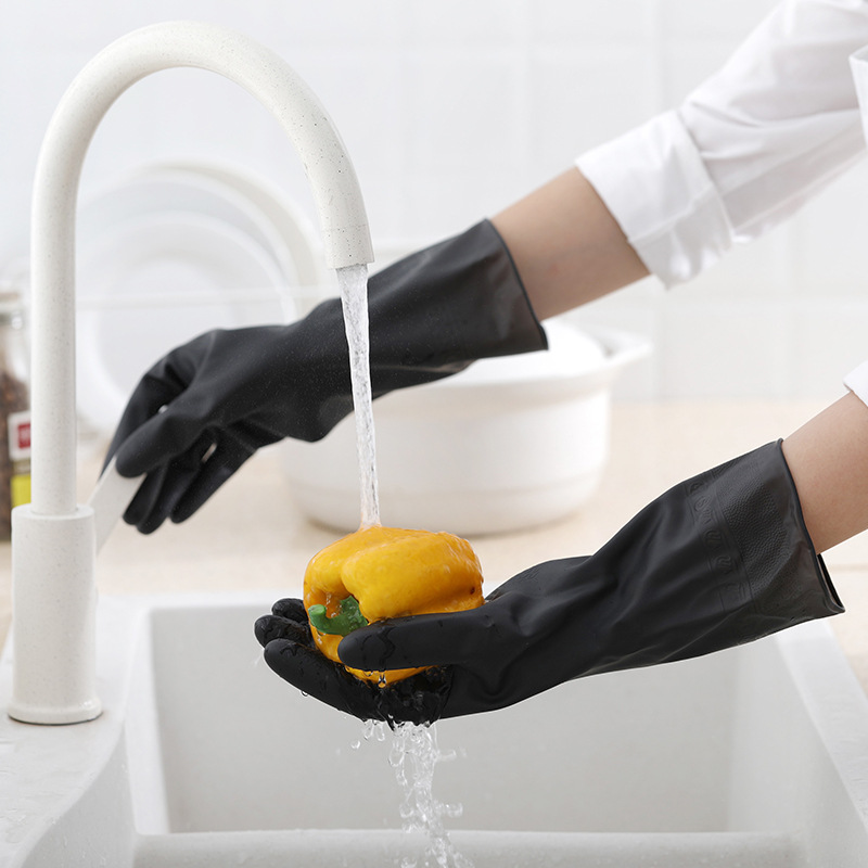 1 Pair Black Gloves Home Washi - Rubber Glove Cleaning recension och pris
