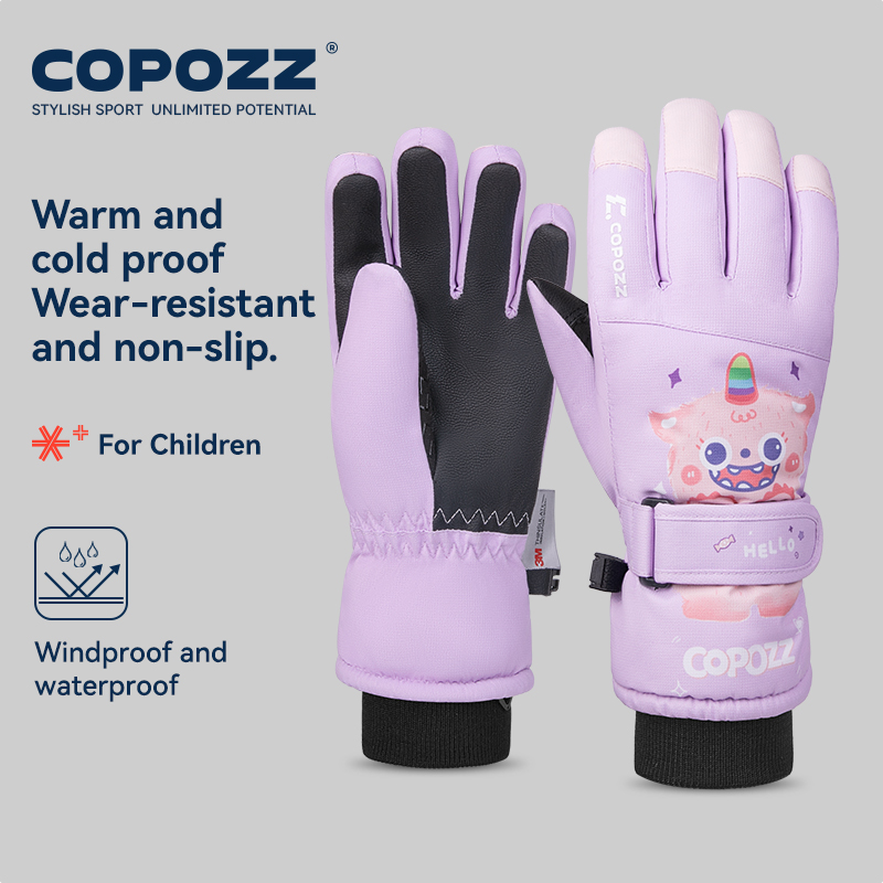 COPOZZ Cartoon Children Winter - Ski Glove Waterproof recension och pris