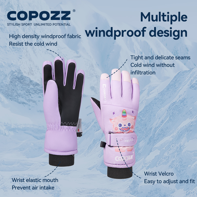 COPOZZ Cartoon Children Winter - Ski Glove Waterproof recension och pris