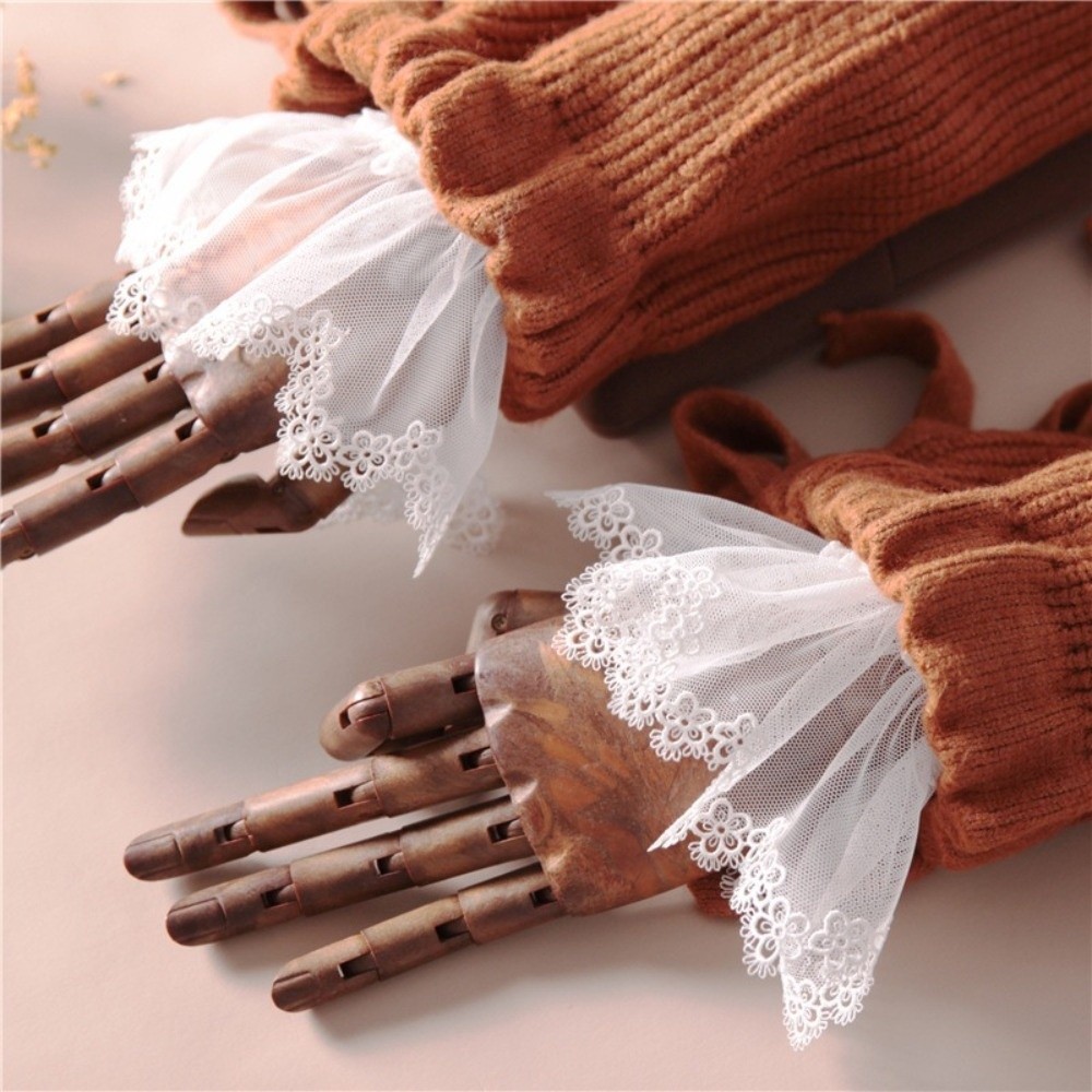 Fashion Pleated Ruffles Detach - Fingerless Glove Knit recension och pris