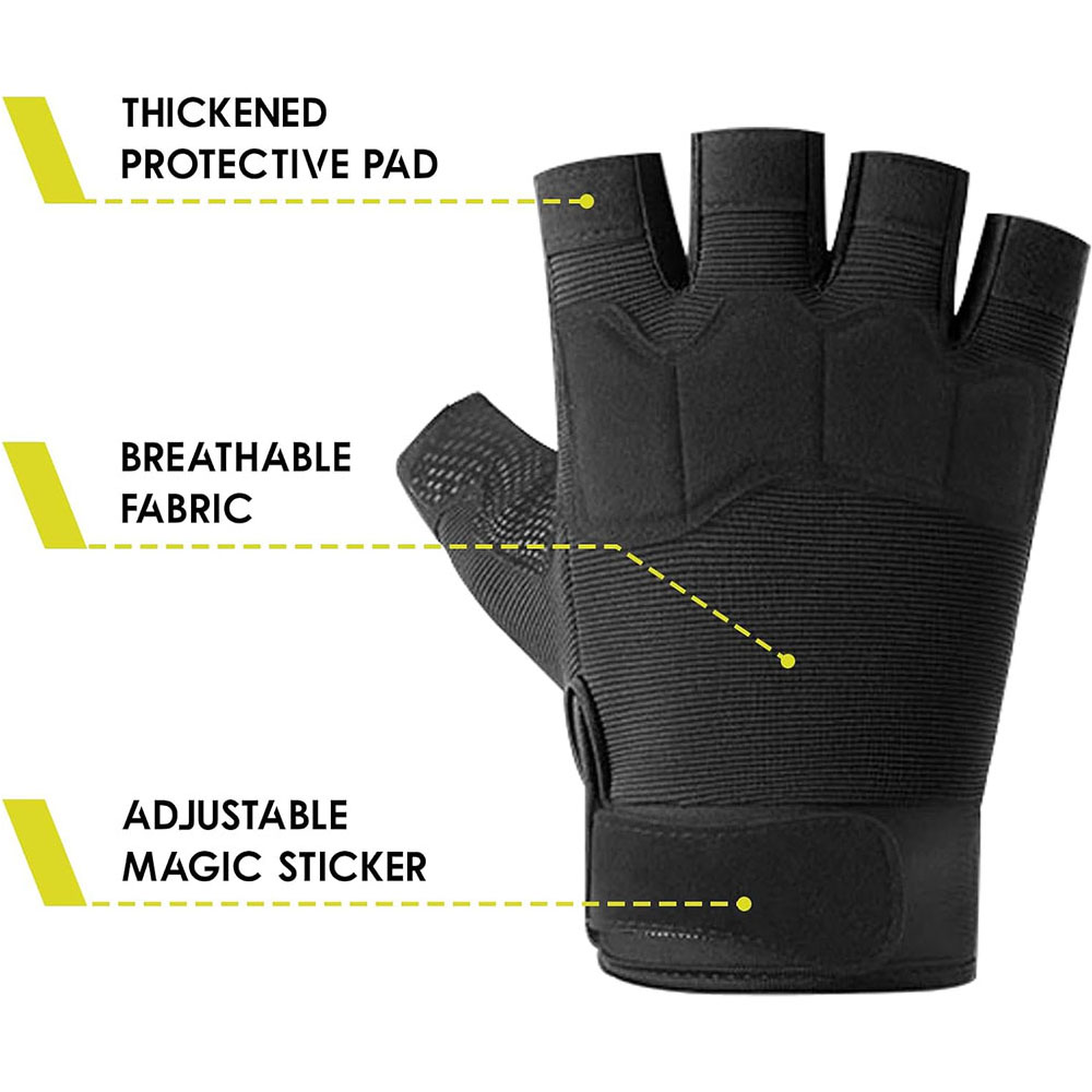 Fingerless Tactical Gloves Pad - Cycling Glove Padded recension och pris